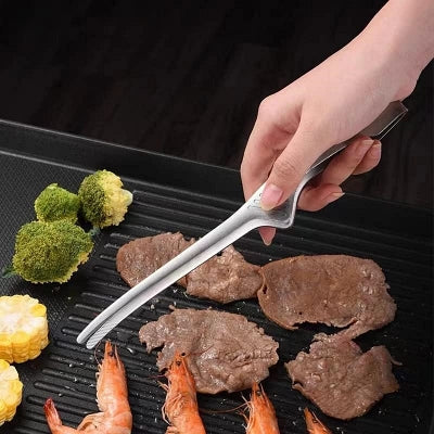 Pince barbecue acier inoxydable,prise ferme et précise