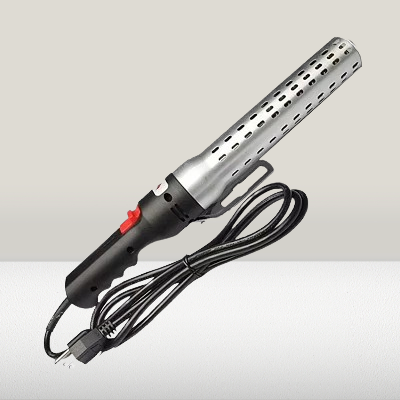 Electric BBQ grill lighter with black handle and power cord for easy charcoal ignition