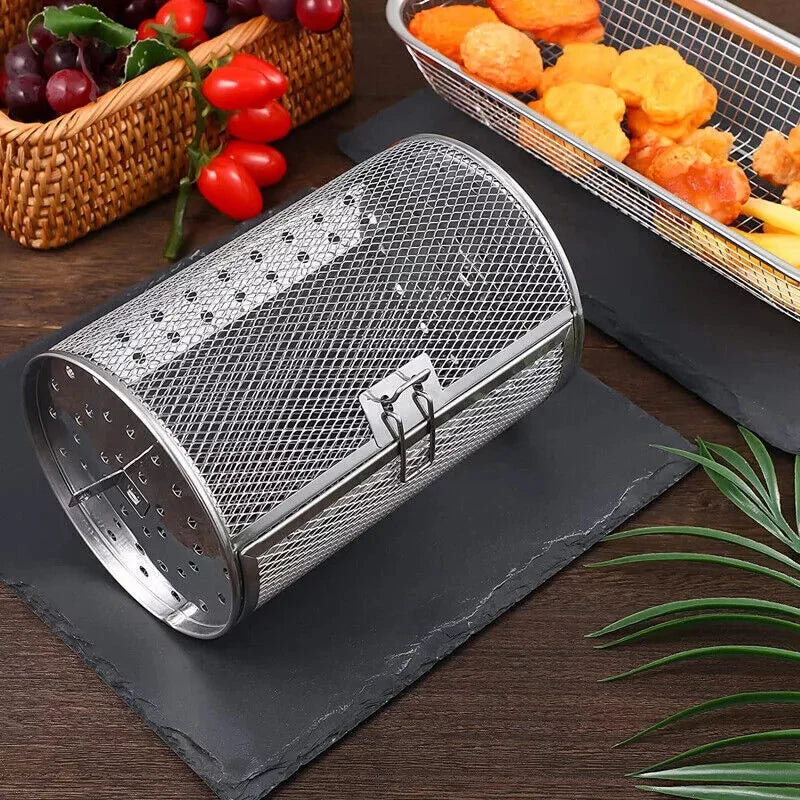 Panier cuisson acier inoxydable pour friteuse à air, circulation optimale